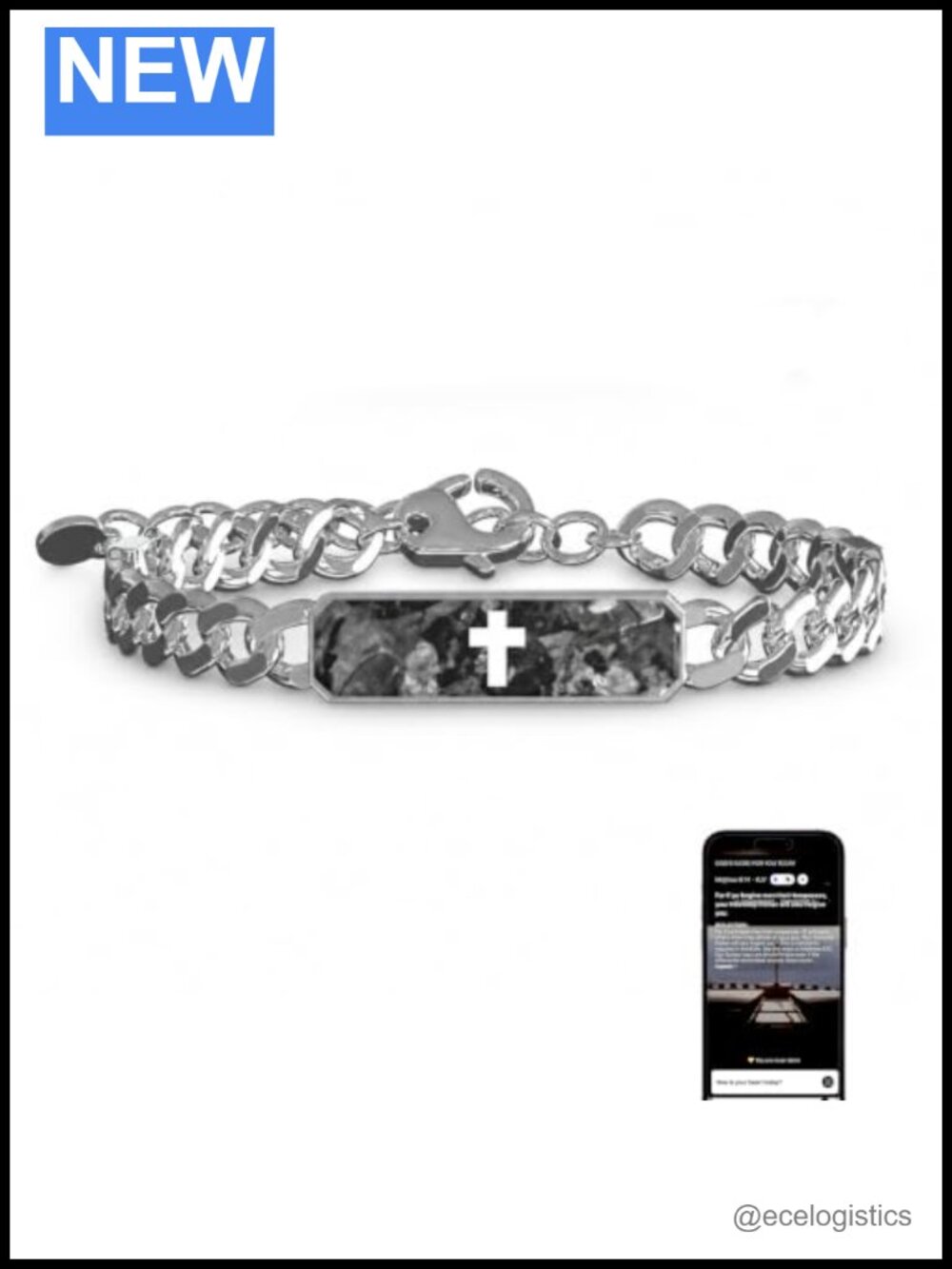 Stainless Steel NFC Bible Verse Bracelet Cuban Link for Men